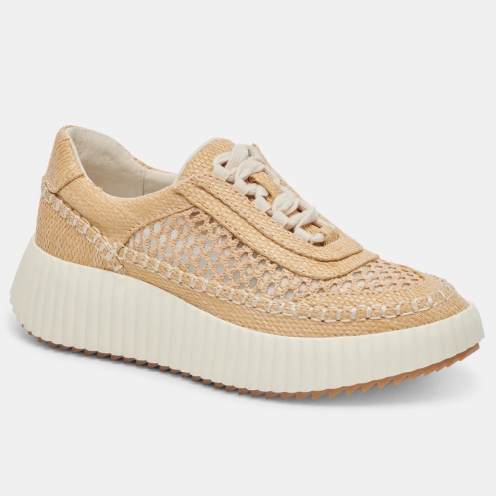 Dolce Vita Light Natural Raffia Platform Dolen Sneakers